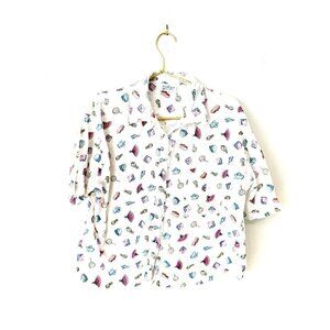 kathryn Vintage Makeup Glam print pajama Top
